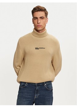 Karl Lagerfeld Jeans Golf 246D2000 Beżowy Regular Fit ze sklepu MODIVO w kategorii Swetry męskie - zdjęcie 181152267