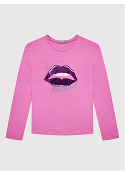 United Colors Of Benetton Bluzka 3096C107D Różowy Regular Fit ze sklepu MODIVO w kategorii Bluzki dziewczęce - zdjęcie 181152509