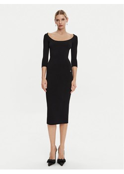 Dolce&Gabbana Sukienka dzianinowa FXS20T JFMEV N0000 Czarny Regular Fit ze sklepu MODIVO w kategorii Sukienki - zdjęcie 181153078