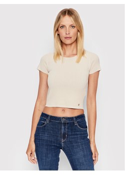 Guess Bluzka W2YR42 Z2U00 Beżowy Slim Fit ze sklepu MODIVO w kategorii Bluzki damskie - zdjęcie 181153479