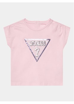 Guess T-Shirt K4GI11 K6YW4 Różowy Regular Fit ze sklepu MODIVO w kategorii Bluzki dziewczęce - zdjęcie 181153666