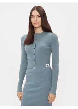 Calvin Klein Jeans Kardigan Variegated J20J222629 Niebieski Slim Fit ze sklepu MODIVO w kategorii Swetry damskie - zdjęcie 181153826