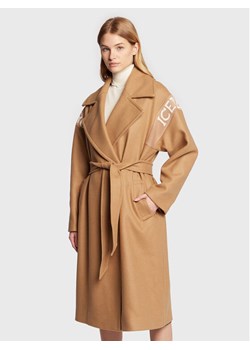 Iceberg Płaszcz wełniany 22II2P0N0113052 Beżowy Regular Fit ze sklepu MODIVO w kategorii Płaszcze damskie - zdjęcie 181154747