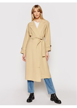 TWINSET Trencz 211TT2580 Beżowy Regular Fit ze sklepu MODIVO w kategorii Płaszcze damskie - zdjęcie 181154767
