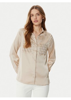 Guess Koszula W5RH40 WFQC2 Beżowy Regular Fit ze sklepu MODIVO w kategorii Koszule damskie - zdjęcie 181155375
