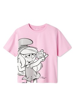 NAME IT T-Shirt Fleur Smurfs 13241788 Różowy Regular Fit ze sklepu MODIVO w kategorii Bluzki dziewczęce - zdjęcie 181155386