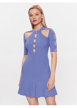 Pinko Sukienka dzianinowa Opale PE23 BLK01 101227 A0TU Fioletowy Slim Fit ze sklepu MODIVO w kategorii Sukienki - zdjęcie 181155598
