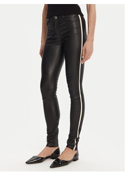 Serge Pariente Spodnie skórzane Sexy Stretch Thin Strip Czarny Slim Fit ze sklepu MODIVO w kategorii Spodnie damskie - zdjęcie 181156177