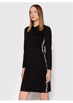 DKNY Sukienka dzianinowa DD1JN287 Czarny Regular Fit ze sklepu MODIVO w kategorii Sukienki - zdjęcie 181156377