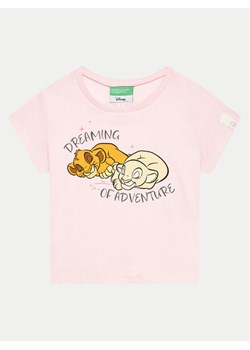 United Colors Of Benetton T-Shirt 3I1XG10GS Różowy Regular Fit ze sklepu MODIVO w kategorii Bluzki dziewczęce - zdjęcie 181156577