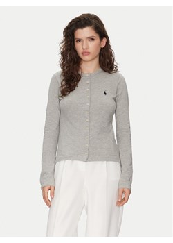 Polo Ralph Lauren Kardigan 211941175001 Szary Slim Fit ze sklepu MODIVO w kategorii Swetry damskie - zdjęcie 181156699