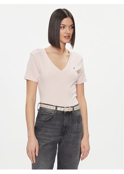 Tommy Hilfiger T-Shirt New Cody WW0WW40584 Różowy Slim Fit ze sklepu MODIVO w kategorii Bluzki damskie - zdjęcie 181157635