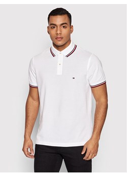 Tommy Hilfiger Polo Tipped MW0MW13080 Biały Slim Fit ze sklepu MODIVO w kategorii T-shirty męskie - zdjęcie 181157859