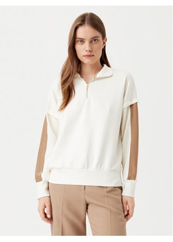 BOSS Bluza Dual 50535825 Écru Relaxed Fit ze sklepu MODIVO w kategorii Bluzy damskie - zdjęcie 181158115