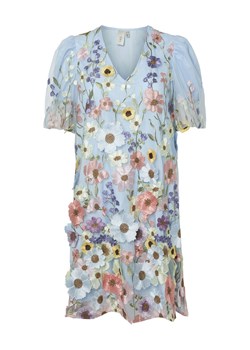 YAS Sukienka koktajlowa Flowering 26037387 Błękitny Loose Fit ze sklepu MODIVO w kategorii Sukienki - zdjęcie 181158646