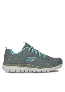 Skechers Sneakersy Twisted Fortune 12614/GYMN Szary ze sklepu MODIVO w kategorii Buty sportowe damskie - zdjęcie 181159075