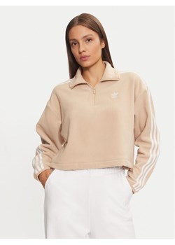 adidas Polar Polar Fleece 1/2 Zip IY7267 Beżowy Loose Fit ze sklepu MODIVO w kategorii Bluzy damskie - zdjęcie 181159589