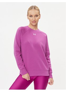 Under Armour Bluza Ua Rival Fleece Crew 1379508 Biały Loose Fit ze sklepu MODIVO w kategorii Bluzy damskie - zdjęcie 181159636