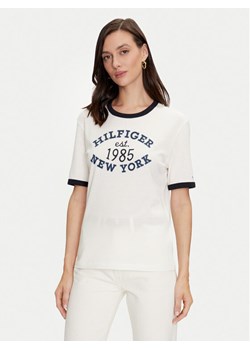 Tommy Hilfiger T-Shirt Varsity Ringer WW0WW42585 Biały Regular Fit ze sklepu MODIVO w kategorii Bluzki damskie - zdjęcie 181159909