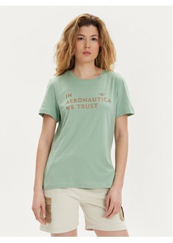Aeronautica Militare T-Shirt 241TS2233DJ510 Zielony Regular Fit ze sklepu MODIVO w kategorii Bluzki damskie - zdjęcie 181159967
