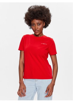 Tommy Hilfiger T-Shirt 1985 WW0WW37877 Czerwony Regular Fit ze sklepu MODIVO w kategorii Bluzki damskie - zdjęcie 181161198
