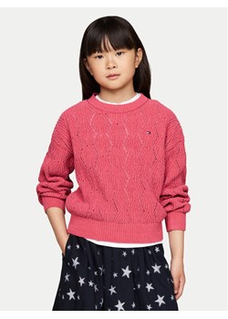 Tommy Hilfiger Sweter Chenille KG0KG08153 Różowy Regular Fit - id: 0000304055546 - marki Tommy Hilfiger - 181161416 Tommy Hilfiger Sweter Chenille KG0KG08153 Różowy Regular Fit ze sklepu MODIVO w kategorii Swetry dziewczęce - zdjęcie 181161416