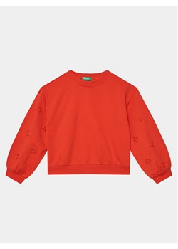 United Colors Of Benetton Bluza 3BC1C10ID Czerwony Regular Fit ze sklepu MODIVO w kategorii Bluzy dziewczęce - zdjęcie 181161506