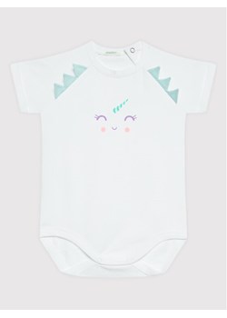 United Colors Of Benetton Body dziecięce 3P4ZAB001 Biały Regular Fit ze sklepu MODIVO w kategorii Body niemowlęce - zdjęcie 181161738