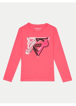 Guess Bluzka J4BI04 J1314 Różowy Regular Fit ze sklepu MODIVO w kategorii Bluzki dziewczęce - zdjęcie 181161906