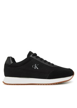 Calvin Klein Jeans Sneakersy Retro Runner Low Laceup Canvas YW0YW01888 Czarny ze sklepu MODIVO w kategorii Buty sportowe damskie - zdjęcie 181161976