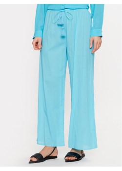 Seafolly Spodnie materiałowe 55155-PA Turkusowy Relaxed Fit ze sklepu MODIVO w kategorii Spodnie damskie - zdjęcie 181162196