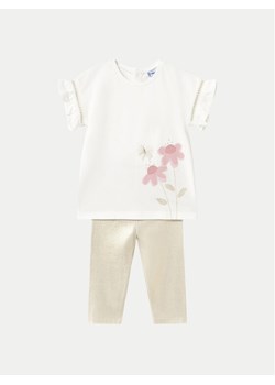Mayoral Komplet t-shirt i legginsy 1734 Beżowy Regular Fit ze sklepu MODIVO w kategorii Komplety niemowlęce - zdjęcie 181162847