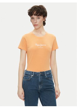 Pepe Jeans T-Shirt New Virginia PL505202 Pomarańczowy Slim Fit ze sklepu MODIVO w kategorii Bluzki damskie - zdjęcie 181162878