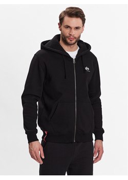 Alpha Industries Bluza Basic Zip 118342 Czarny Regular Fit ze sklepu MODIVO w kategorii Bluzy męskie - zdjęcie 181163269