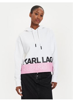 Karl Lagerfeld Jeans Bluza 245J1803 Biały Regular Fit ze sklepu MODIVO w kategorii Bluzy damskie - zdjęcie 181163456