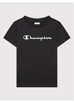 Champion T-Shirt Contrast Script Logo 404541 Czarny Regular Fit ze sklepu MODIVO w kategorii T-shirty chłopięce - zdjęcie 181163527