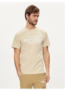 The North Face T-Shirt Woodcut Dome NF0A87NX Beżowy Regular Fit ze sklepu MODIVO w kategorii T-shirty męskie - zdjęcie 181164257