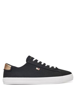 Tommy Hilfiger Tenisówki Vulc Canvas Lace Up Sneaker FW0FW08647 Czarny ze sklepu MODIVO w kategorii Trampki damskie - zdjęcie 181164825