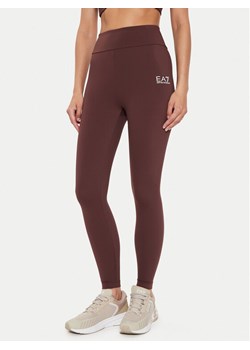 EA7 Emporio Armani Legginsy 6DTP21 TJKLZ 1755 Brązowy Slim Fit ze sklepu MODIVO w kategorii Spodnie damskie - zdjęcie 181164875