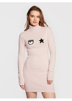 Chiara Ferragni Sukienka dzianinowa 73CBOM22 Różowy Slim Fit ze sklepu MODIVO w kategorii Sukienki - zdjęcie 181164966