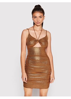 Guess Sukienka koktajlowa W2YK44 KB840 Pomarańczowy Slim Fit ze sklepu MODIVO w kategorii Sukienki - zdjęcie 181165197