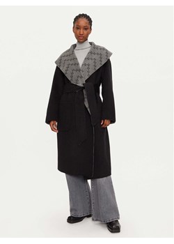 KARL LAGERFELD Płaszcz wełniany 246W1502 Szary Loose Fit ze sklepu MODIVO w kategorii Płaszcze damskie - zdjęcie 181165275