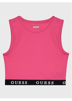 Guess Top J2YI34 KABR0 Różowy Slim Fit ze sklepu MODIVO w kategorii Bluzki dziewczęce - zdjęcie 181165466