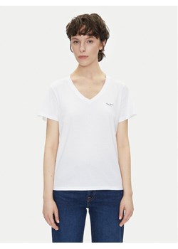 Pepe Jeans T-Shirt Macy PL506051 Biały Regular Fit ze sklepu MODIVO w kategorii Bluzki damskie - zdjęcie 181165628