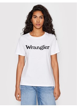 Wrangler T-Shirt W7N4GH989 112146405 Biały Regular Fit ze sklepu MODIVO w kategorii Bluzki damskie - zdjęcie 181165629