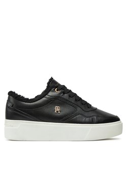 Tommy Hilfiger Sneakersy Essential Platform Sneaker Fur FW0FW08349 Czarny ze sklepu MODIVO w kategorii Buty sportowe damskie - zdjęcie 181165698