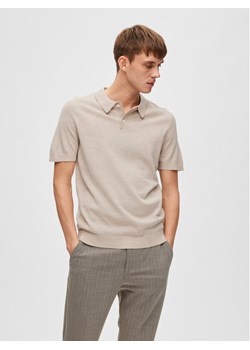Selected Homme Polo 16088649 Beżowy ze sklepu MODIVO w kategorii Swetry męskie - zdjęcie 181166069