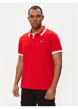 Tommy Jeans Polo DM0DM18313 Czerwony Regular Fit - id: 0000303419820 - marki Tommy Jeans - 181166866 Tommy Jeans Polo DM0DM18313 Czerwony Regular Fit ze sklepu MODIVO w kategorii T-shirty męskie - zdjęcie 181166866