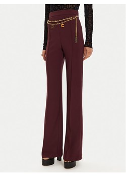 Elisabetta Franchi Spodnie materiałowe PA-T35-46E2 Bordowy Regular Fit ze sklepu MODIVO w kategorii Spodnie damskie - zdjęcie 181166885