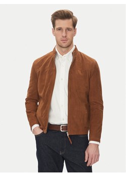 Serge Pariente Kurtka skórzana Sylvino Vs Brązowy Slim Fit ze sklepu MODIVO w kategorii Kurtki męskie - zdjęcie 181167206